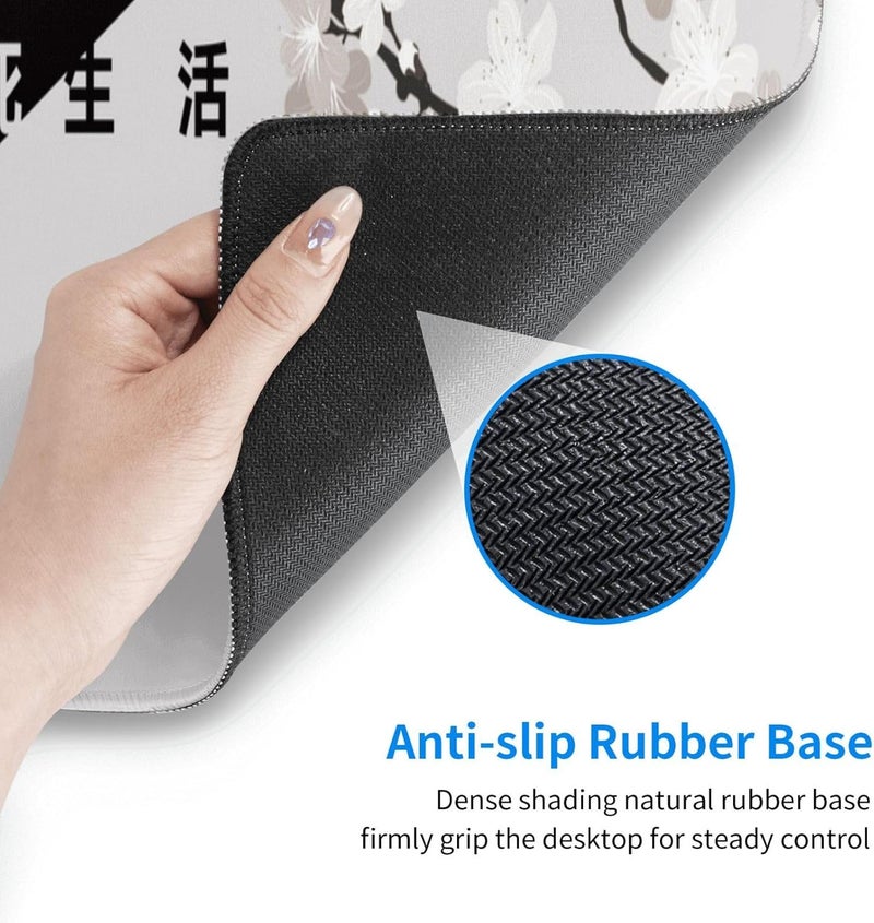 Brecoy Extended Gaming Mouse Pad, Large Gaming Mouse Waterproof with Stitched Edges, Non-Slip Desktop Pad for Home and Office, Level Up Your 31.5x11.8 Inch… (Black and White Life) - Image 5